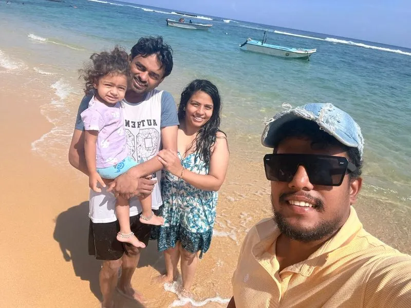 Golden sands and turquoise waters at Unawatuna Beach